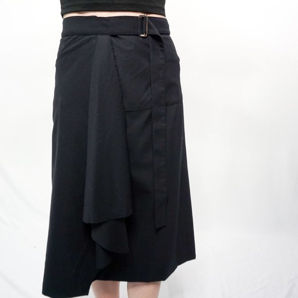 TOTOKAELO Shuri Wool Blend Pleated Wrap Skirt NWT - Picture 6 of 8